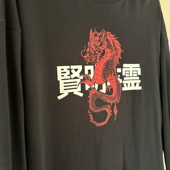 3/50$ Black long-sleeve / size large / unisex / drop shoulder sweater - Picture 6 of 12